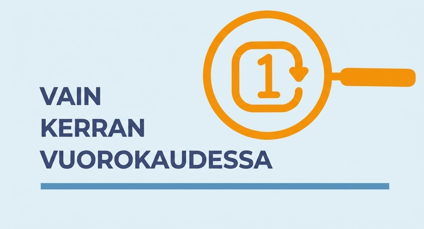Kuvake, jossa on suurennuslasi ja nuolen ympäröimä numero yksi